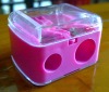 doulbe holes plastic cosmetic pencil sharpener